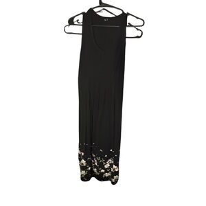 J. Jill Black Maxi Dress with Floral Detail